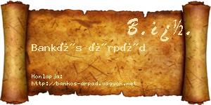 Bankós Árpád névjegykártya