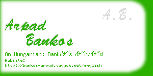 arpad bankos business card